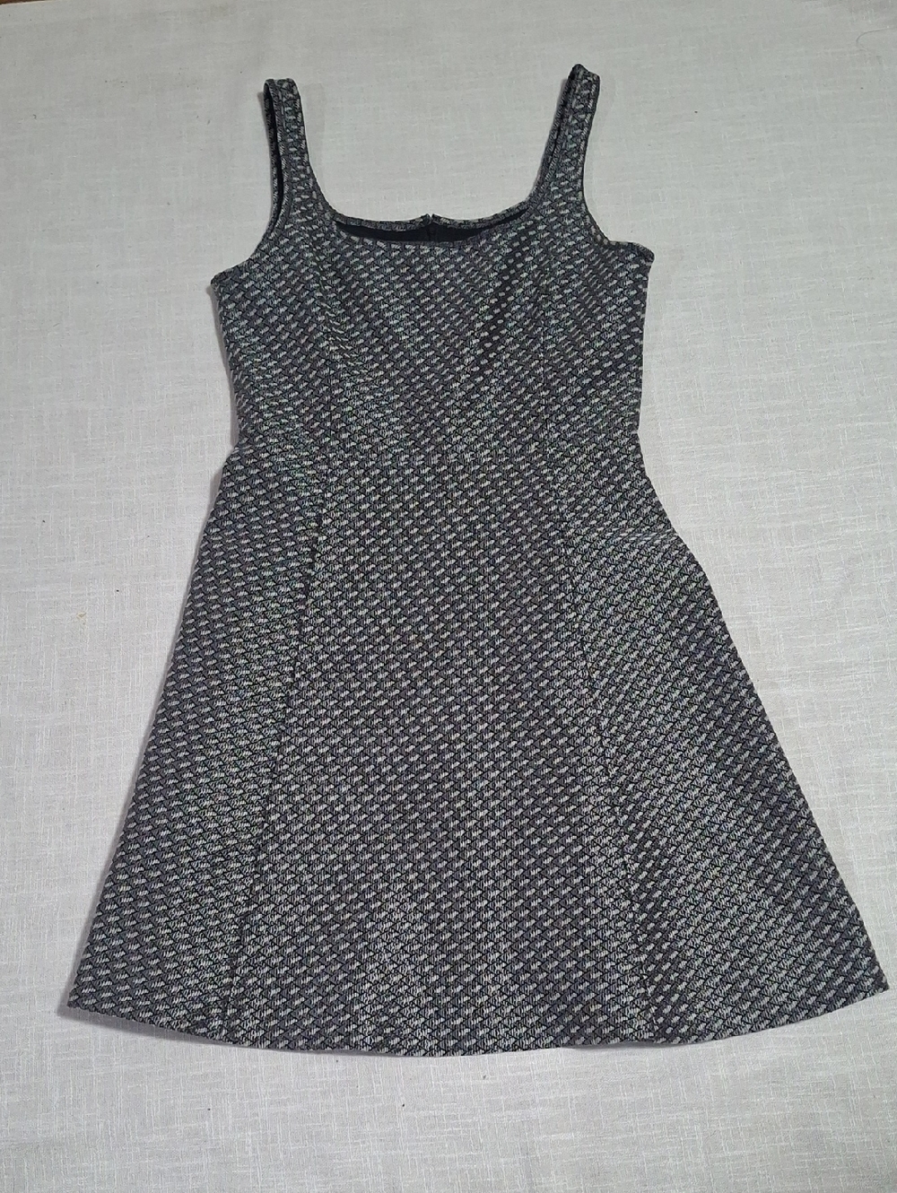 Theory Black & Gray Textured Mini Dress Size 6